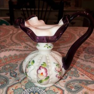 Sold....Hand painted Fenton vase